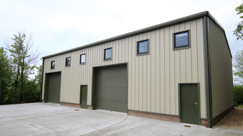 the front of three light industrial units